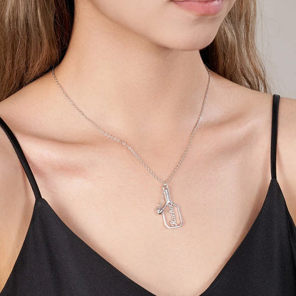Personalized Pickleball Paddle Name Necklace