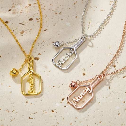 Personalized Pickleball Paddle Name Necklace