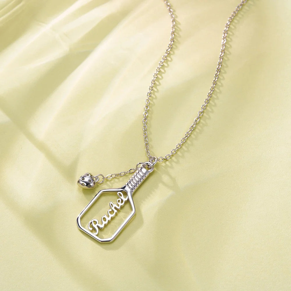 Personalized Pickleball Paddle Name Necklace
