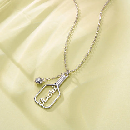 Personalized Pickleball Paddle Name Necklace