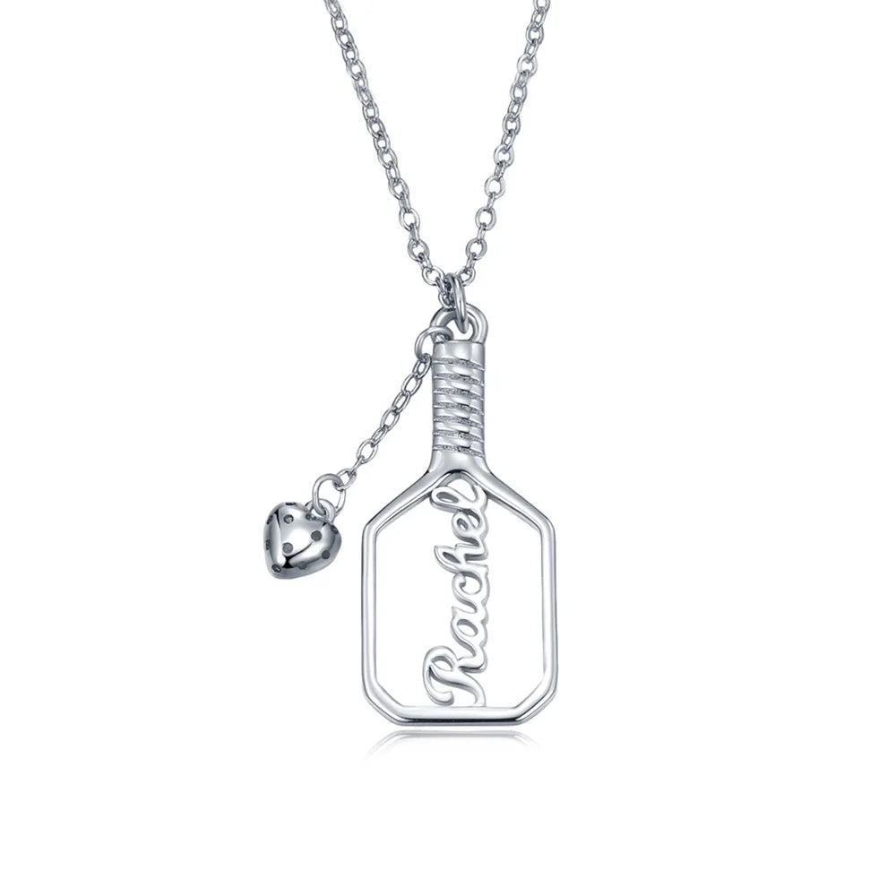 Personalized Pickleball Paddle Name Necklace