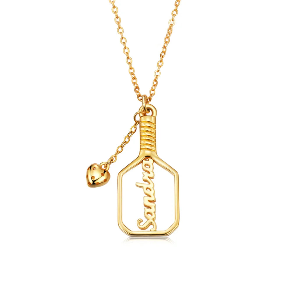 Personalized Pickleball Paddle Name Necklace