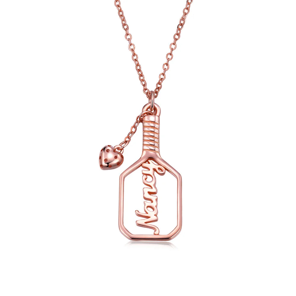 Personalized Pickleball Paddle Name Necklace