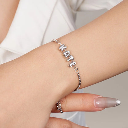 Custom Bubble Name Chain Bracelet