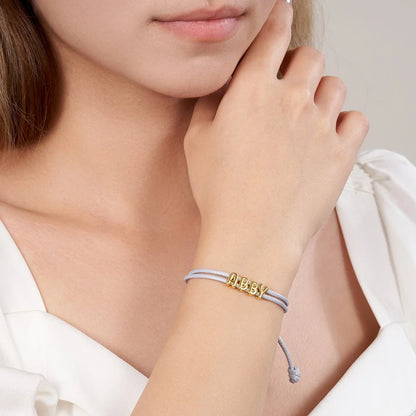 Custom Bubble Name Cord Bracelet