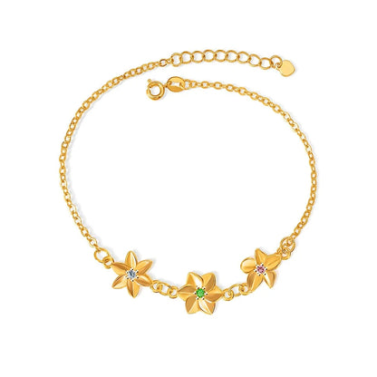 Personalized Birthflowers Bracelet & Necklace SET