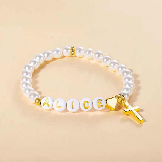 Custom Name Cross Friendship Bracelet