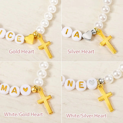 Custom Name Cross Friendship Bracelet