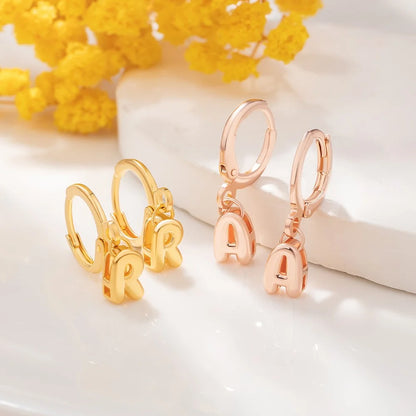 Custom Bubble Initial Hug Earrings