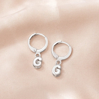 Custom Bubble Initial Hug Earrings