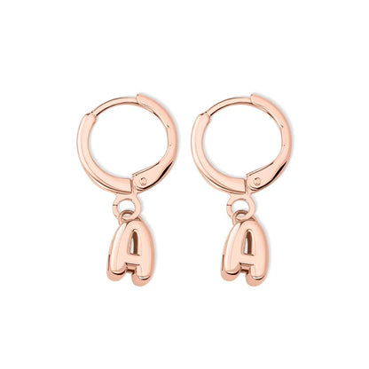 Custom Bubble Initial Hug Earrings