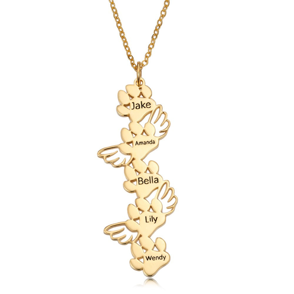 Custom Combined Pet Paw Necklace