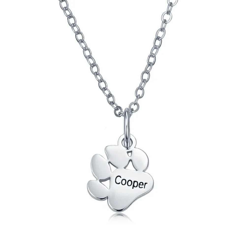 Custom Combined Pet Paw Necklace