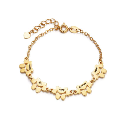 Custom Combined Pet Paw Bracelet