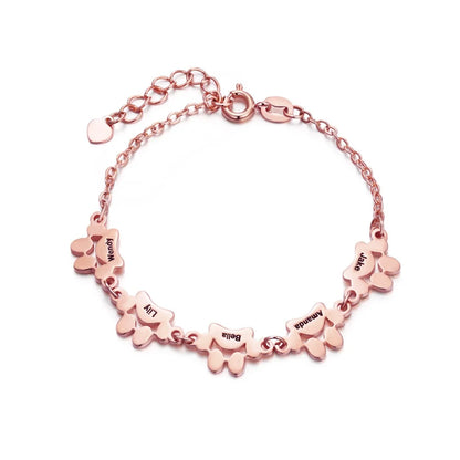 Custom Combined Pet Paw Bracelet