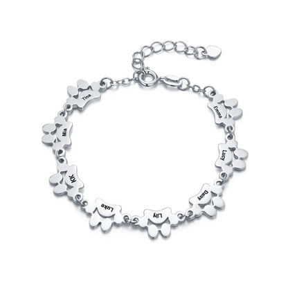 Custom Combined Pet Paw Bracelet