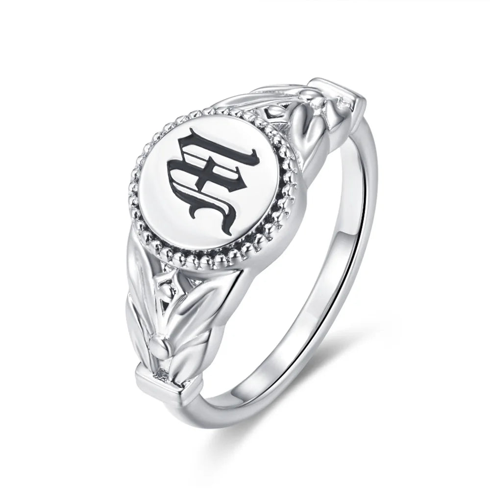 Custom Monogram Initial Signet Ring