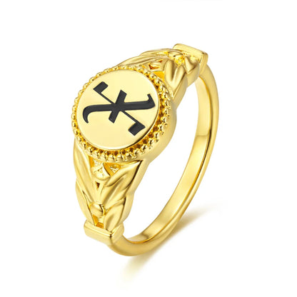 Custom Monogram Initial Signet Ring