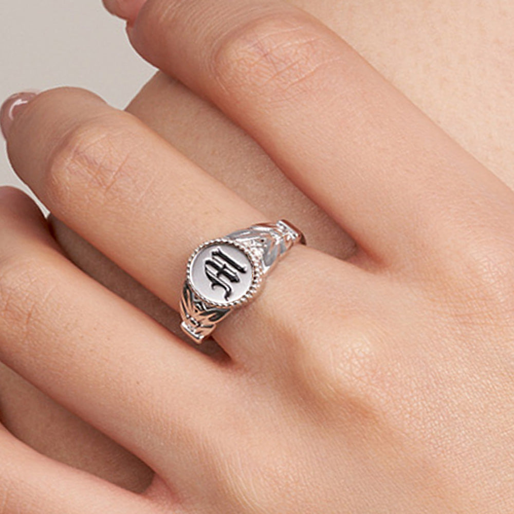 Custom Monogram Initial Signet Ring