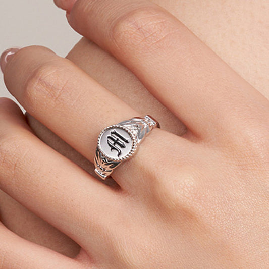 Custom Monogram Initial Signet Ring