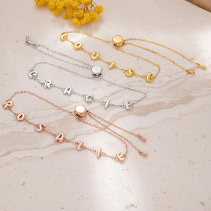 Personalized Bubble Letter Adjustable Name Bracelet