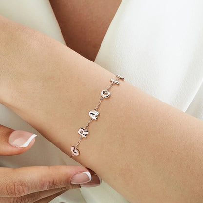 Personalized Bubble Letter Adjustable Name Bracelet