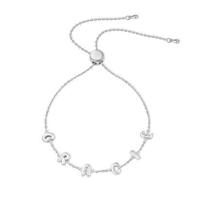 Personalized Bubble Letter Adjustable Name Bracelet