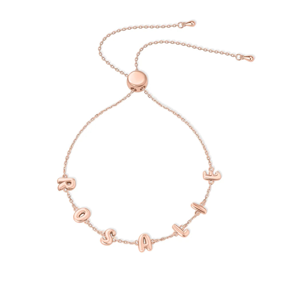 Personalized Bubble Letter Adjustable Name Bracelet