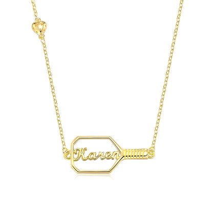 Personalized Name Pickleball Paddle Necklace