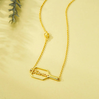 Personalized Name Pickleball Paddle Necklace