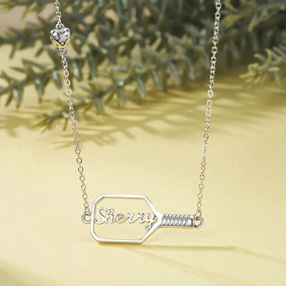 Personalized Name Pickleball Paddle Necklace