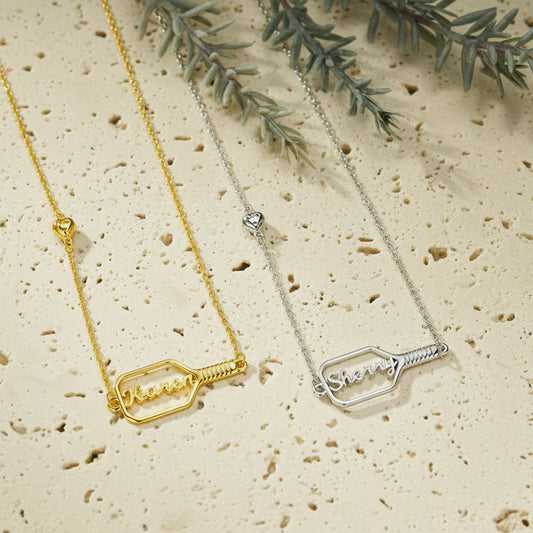 Personalized Name Pickleball Paddle Necklace