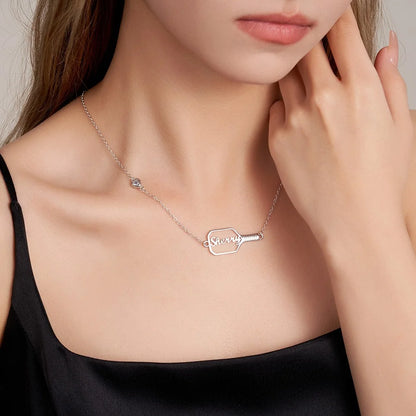 Personalized Name Pickleball Paddle Necklace