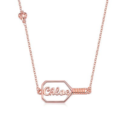 Personalized Name Pickleball Paddle Necklace