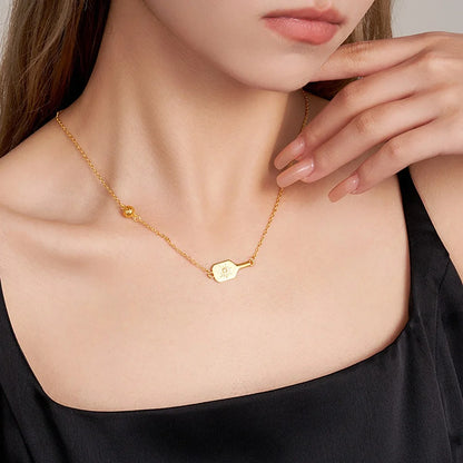 Custom Birthstone Pickleball Paddle Necklace