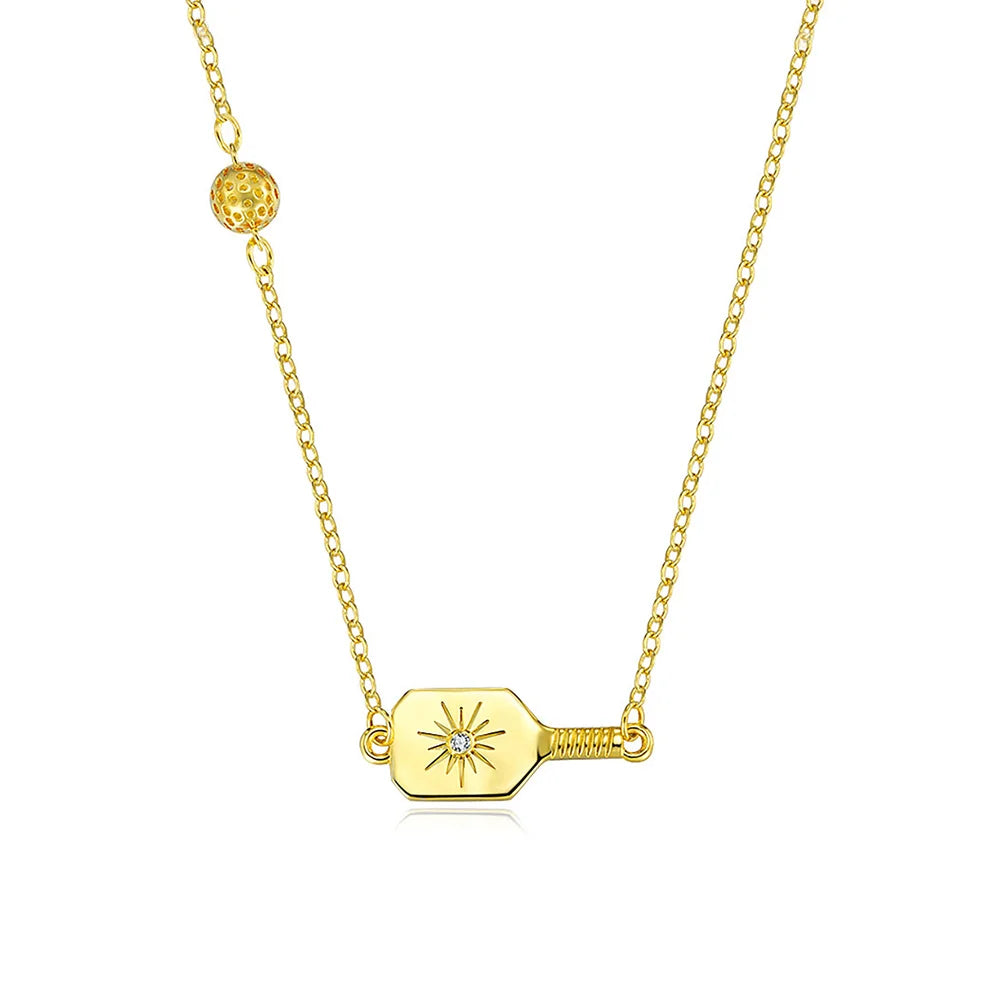 Custom Birthstone Pickleball Paddle Necklace