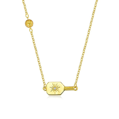 Custom Birthstone Pickleball Paddle Necklace