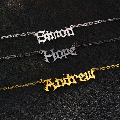 Custom Gothic Name Necklace