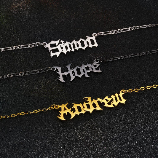 Custom Gothic Name Necklace