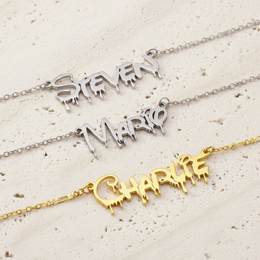 Custom Gothic Name Necklace