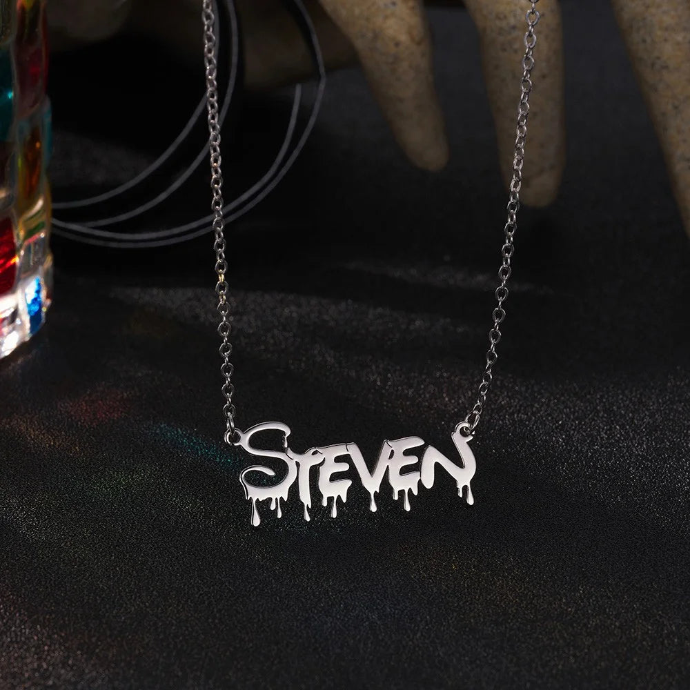 Custom Gothic Name Necklace