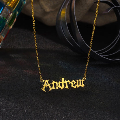 Custom Gothic Name Necklace