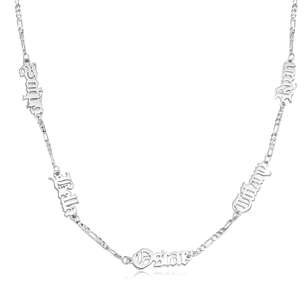 Custom Combined Old English Names Necklace