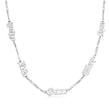 Custom Combined Old English Names Necklace