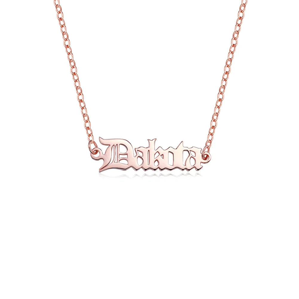 Custom Combined Old English Names Necklace