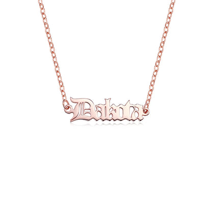 Custom Combined Old English Names Necklace