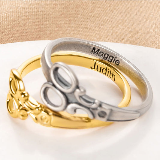 Personalized Scissor Ring with Name