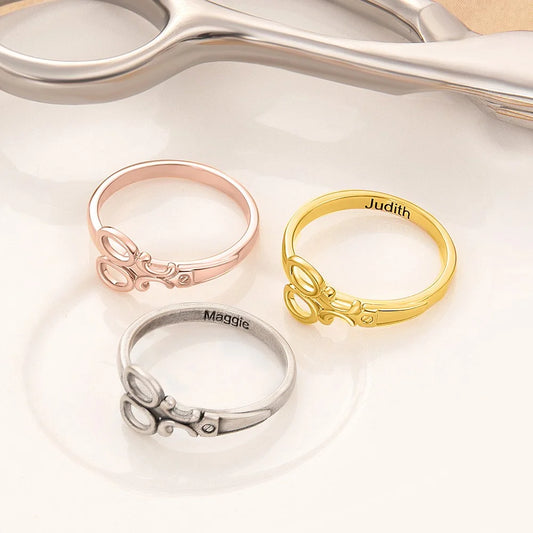 Personalized Scissor Ring with Name