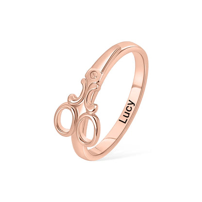 Personalized Scissor Ring with Name