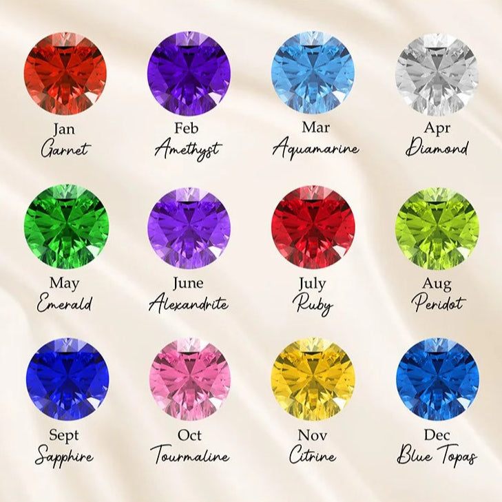 Custom Calendar Necklace with 1-6 Birthstones